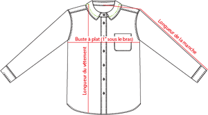 Charte de grandeur A5060M (XS à 4XL)