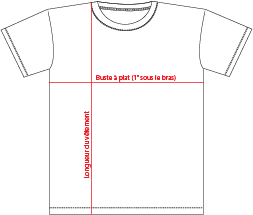 Charte de grandeur 2106U (XS à 4XL)